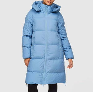 Women Quilted Jacket Long Sleeve Hooded Solid Color Winter Standard Polyester Wadding Windproof Waterproof Breathable <b>Zipper</b> - Product Image 4