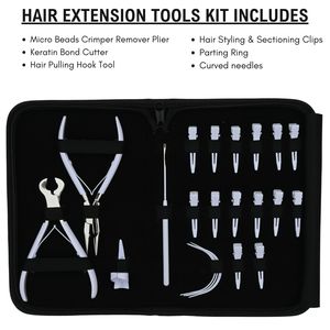 Set de Accesorios para Extensiones de Cabello de Salón: Pinza Onduladora, Removedor, Cortador de Queratina, Gancho para Cabello, Anillo Separador, Clips de Estilizado, Agujas - Product Image 6