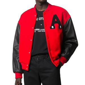 Nouveauté, veste coupe-vent personnalisée résistante à l'usure, antistatique, veste pour homme, couleur unie, polyester, veste de baseball, veste varsity - Product Image 2
