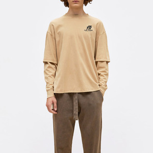 Nouveau design, t-shirts à manches longues pour hommes, double couche, en coton, vente en gros de t-shirts à double couche pour hommes - Product Image 1