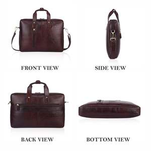 Fabricante del mejor maletín de cuero genuino de vaca vintage personalizado para hombre de 15 pulgadas, bolsa de viaje de gran capacidad para documentos. - Product Image 3