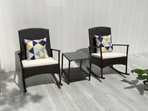 Best Seller Modern Premium Durable Comfortable Rocking Chair Set KD Coffee <b>Table</b> Cushions Living Room <b>Garden</b> Outdoor Patio Made - Product Image 5