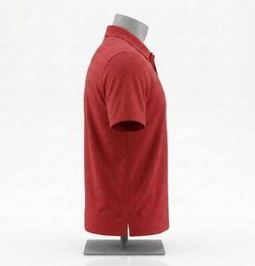 Men's Red Polo Shirt Short Sleeve Turn-<b>down</b> Collar Regular Fit Solid Color All Seasons 100% Cotton - Product Image 3