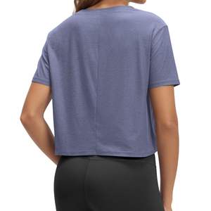 Camiseta Corta para Mujer, Ajuste Holgado, Manga Corta, para Yoga y Gimnasio, con Logotipo Personalizado, Ropa Deportiva al por Mayor - Product Image 5