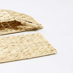 Bandeja Rectangular de Jacinto de Agua con 9 Compartimentos y Asas, Elegante Organizador de Estilo Natural de Fábrica Vietnamita - Product Image 4