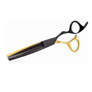 Tijeras de Peluquería Profesionales de Acero Inoxidable, Ligeras, Negras y Rojas, para Adelgazar el Cabello, para Uso en Salones de Belleza - Product Image 4