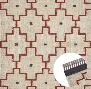 Geometric Pattern Jute <b>Rug</b> with Tassel Fringe – Eco-Friendly <b>Boho</b> Cotton Blend Carpet for Living Room & Home Decor - Product Image 6