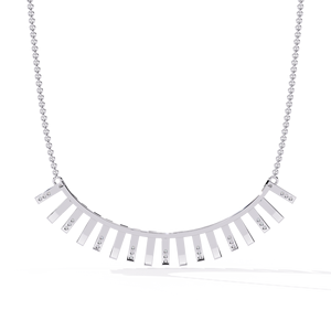 10K 14K 18K White Gold <b>Necklace</b> Featuring Brilliant Round Lab Grown Diamond Elegant Women <b>Statement</b> Diamond <b>Necklace</b> - Product Image 3