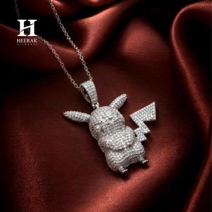 Pendentif Pikachu de luxe serti de diamants, collier personnalisé avec pendentif de personnage de dessin animé pour fournisseur de bijoux en gros - Product Image 4