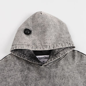 Sweat à capuche gris délavé surdimensionné pour homme en coton French Terry, style décontracté avec poches, anti-boulochage, coupe classique, style automne - Product Image 4