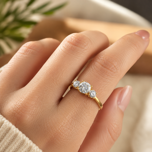 มินิ 7 มอยส์ซาไนต์เพชรแท้ ทอง 14K แหวนหมั้น แหวนแต่งงาน เครื่องประดับชั้นดีสำหรับผู้หญิง - Product Image 6