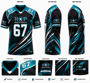 Jersey Premium para Fanáticos del Fútbol Americano, Uniforme Personalizado del Equipo, Impresión por Sublimación, Cuello en V, Secado Rápido, Transpirable - Product Image 6
