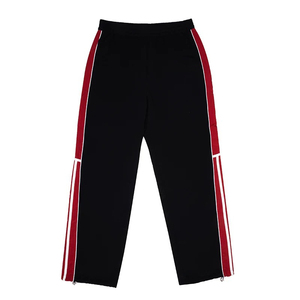 Ensemble de survêtement sportif pour homme, color-block noir, rose et rouge, en polyester tricoté respirant, col montant, idéal pour le printemps - En promotion - Product Image 3