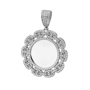 Luxury <b>Solid</b> <b>Gold</b> Filled Moissanite Flower <b>Pendant</b> Charm Round Brilliant Cut Micro Insert Unisex Everyday Wear Jewelry - Product Image 2