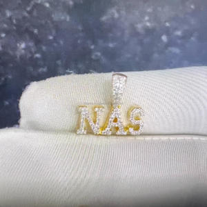 Colgante de Oro Amarillo de 14K con Diamantes VVS Personalizados, Certificado IGI, Engaste de Canal, Forma de Estrella, Logotipo Hip Hop, Pasa Prueba de Diamantes - Product Image 3