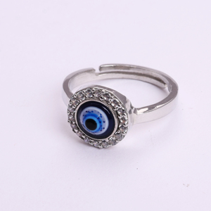 Sterling Silver Adjustable Evil Eye <b>Ring</b> with CZ Accents for Women Stone for Women Adjustable Women's Engagement <b>Ring</b> Minimalist - Product Image 1
