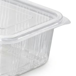 Conteneur jetable transparent en PET RIB de 500 ml – Boîte alimentaire en plastique transparente à charnière pour la restauration à emporter et les services alimentaires - Product Image 2