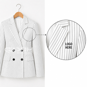 Abrigo Formal y Elegante para Mujer, Marca Cosh International, Estilo Griego, Doble Botonadura, Rayas, Impresión por Transferencia de Calor, para Hermandades y Fraternidades - Product Image 1