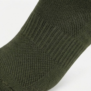 Crew <b>Socks</b> Solid Olive Green 100% Cotton Breathable Knitted Regular Style Adult Autumn Casual Daily Use - Product Image 5