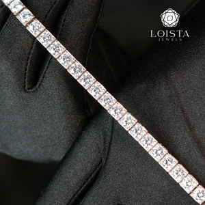 Pulsera de Cadena de Diamantes Cultivados en Laboratorio, Certificación IGI, VVS, CVD, HPHT, Diamantes Creados, Oro de 14K, para Hombre y Mujer - Product Image 1