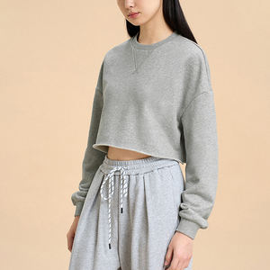 Crop top personnalisé respirant pour femme, T-shirts unis à manches courtes pour le sport et les loisirs, en promotion - Product Image 3