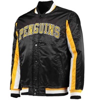 Fabricant de vestes bomber de hockey sur glace personnalisées avec patchs brodés OEM, style streetwear américain, en satin épais coupe-vent pour l'hiver, style universitaire