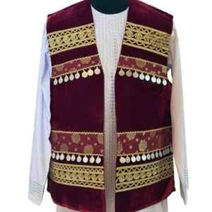 Chaleco de Invierno Elegante Premium para Hombre, Tejido Anti-Pilling, Cuello en V, Botones en la Cintura, Diseño Étnico Tradicional Personalizable - Product Image 1