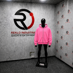 Sudadera con capucha rosa para hombre, de forro polar, con cremallera, corte regular, color liso, manga larga, diseño con bolsillos, para otoño, estilo urbano oversize - Product Image 3