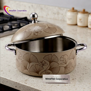 Ensemble de 3 casseroles de luxe élégantes en acier inoxydable, plats de service, plats à gratin, pour buffet, maison, restaurants, cadeau de mariage, ustensiles de cuisine - Product Image 4