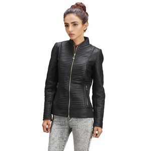 Blouson Aviateur en Cuir Véritable Marron Foncé Coupe-Vent Imperméable Col Classique Ourlet Côtelé Automne Hiver Vente en Gros OEM ODM - Product Image 4