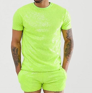 Ensemble T-shirt et Short RABUSH SPORTS en Velours Orange Couleur Unie 100% Laine Respirant pour l'Été, Idéal pour la Gym et l'Entraînement, Coupe Slim Assortie - Product Image 5