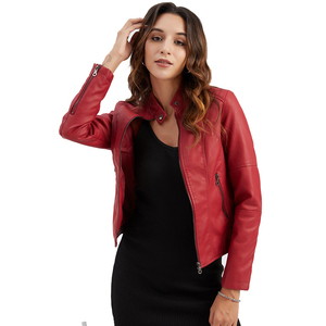 Chaqueta de cuero genuino de moda para mujer, fabricada en fábrica, diseño personalizado, chaqueta de cuero genuino para mujer - Product Image 1