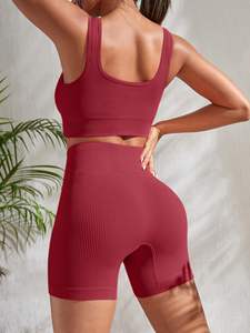 Ropa de Gimnasio, Conjunto de Yoga para Mujer de Color Sólido, Ropa Deportiva, Conjunto de Yoga para Mujer con Nuevo Diseño - Product Image 4