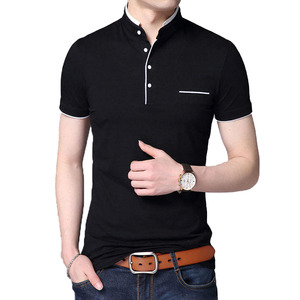 Men's Solid Color <b>Half</b> Sleeve <b>Shirt</b> Polyester/Cotton Blend Breathable Casual Design <b>Button</b> Collar Regular Fit High Street Jersey - Product Image 1