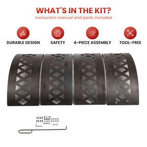 เตาไฟเหล็กกลางแจ้ง เตาแคมป์ไฟ เตาบาร์บีคิว ตกแต่งด้วยเลเซอร์คัท สำหรับสนามหลังบ้าน ขายส่ง FR007 - Product Image 3