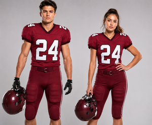 Uniforme de football américain personnalisé en gros, 100% polyester respirant, logo personnalisé, ensemble d'uniformes d'équipe par sublimation - Product Image 1