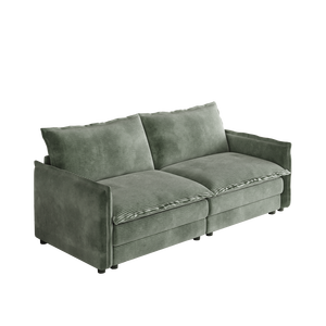 Divano a Due Posti in Tessuto Corduroy, Imbottito, Grande Dimensione con Seduta Profonda e 2 Cuscini per Soggiorno - Product Image 4