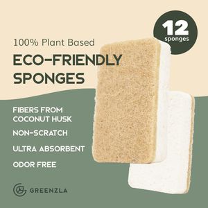 Spugne da Cucina Greenzla a Base Vegetale, Spugne per Piatti Non Abrasive in Sisal e Canapa per Stoviglie, Piani di Lavoro e Vasche da Bagno - Product Image 3