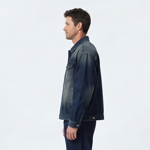 Chaqueta de mezclilla informal para hombre al por mayor, estilo de moda, chaqueta vaquera con botones y cuello vuelto para hombre - Product Image 5