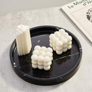 Plateau de service décoratif noir pour fruits, idéal pour salle de bain, cuisine, table de chevet, porte-bijoux et bagues, élégant accent de table. - Product Image 3