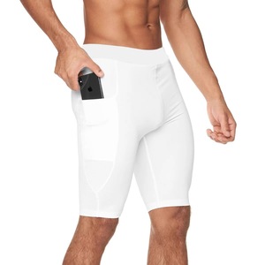 Shorts pour homme vert olive, séchage rapide, anti-plis, poches avant, taille mi-haute, coupe élastique, style décontracté sport, en tissu polyester toile - Product Image 4
