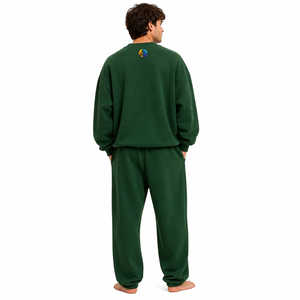 Traje de lana extragrande para hombre, con textura de lana acogedora, corte holgado y espacioso, mangas largas y cobertura cálida para uso casual. - Product Image 3