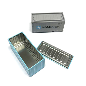 Custom Mini Shipping Container Tin Box 115x50x55mm Rectangular <b>Metal</b> Container Model Tin Can with Lid for Corporate Gift - Product Image 4