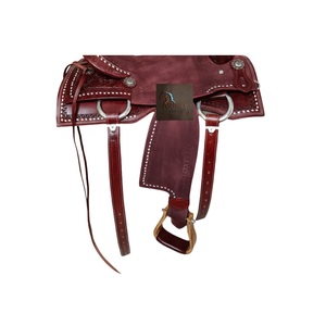 Brown Leather Western Barrel Racing Horse Saddle Floral <b>Hand</b> Tooled Hard Seat Rawhide Latigo Straps SS Fitting 10" to 18" Inch - Product Image 3