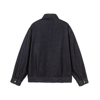 Vente directe d'usine, veste en jean pour homme à col rabattu, logo personnalisé, style tendance, veste en jean vintage lavée pour homme