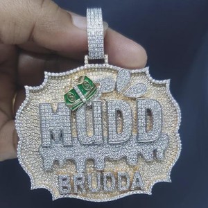 Pendentif Lettre Iced Out en Moissanite VVS Diamant Personnalisé en Argent Sterling 925, Bijou Hip Hop Bling Personnalisé Unisexe - Product Image 1