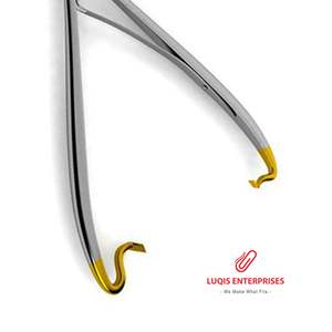 Portaagujas Mathieu Olsen con mandíbula dentada de carburo de tungsteno, instrumento quirúrgico de acero inoxidable, herramienta TC reutilizable - Product Image 3