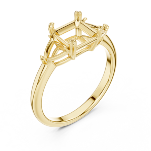 High Quality Trio <b>Ring</b> With Asscher & Trillion Cut Lab Grown Diamond <b>Ring</b> Wholesale Price Jewelry <b>Crafted</b> From 14K Yellow Gold - Product Image 5