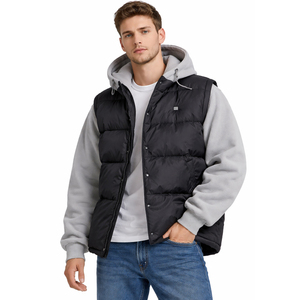 Veste chauffante pour homme et femme avec panneaux contrastés, design personnalisé 2026, avec manches amovibles pour l'hiver en plein air - Product Image 6