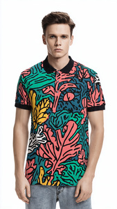 Chemise Homme à Manches Courtes en Tricot Imprimé par Transfert Thermique, Col Rabattu, Grande Taille, Respirante, Écologique, Légère, Boutonnée - Product Image 6